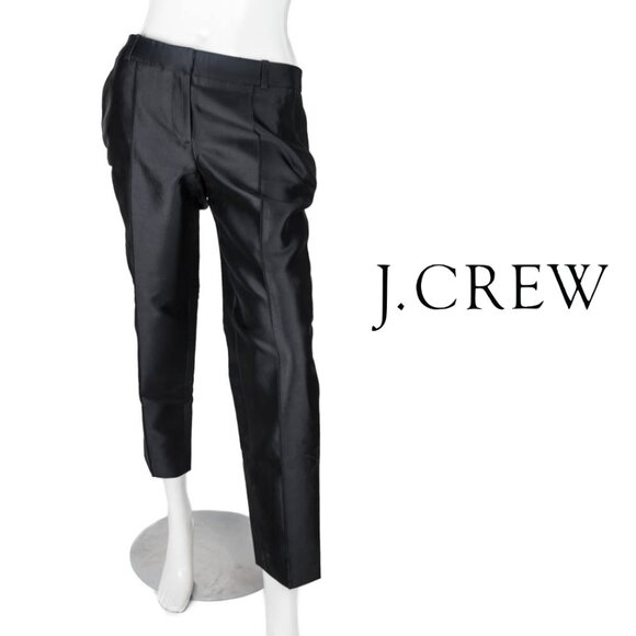 J. Crew Pants - 💖 NWT J. Crew Black Cropped Silk Blend Slacks